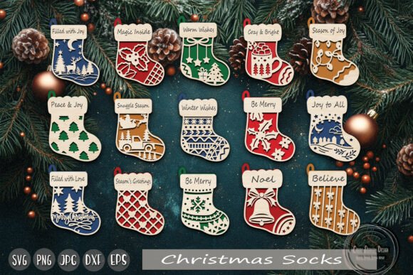 Download Christmas Stocking Ornament, Winter Sock - Stocking ornament Collection