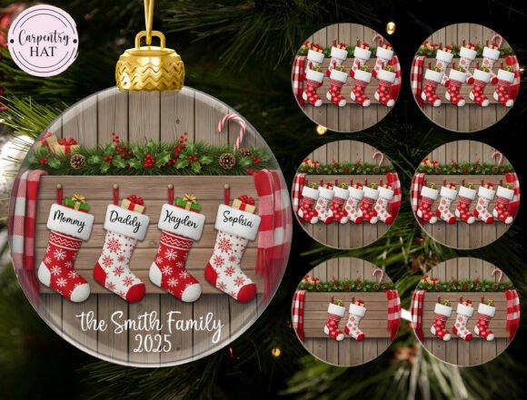 Download Personalized Christmas Stocking Ornament - Stocking ornament Collection