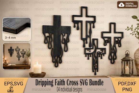 Download Dripping Faith Cross SVG Bundle - Faith cross svg Collection